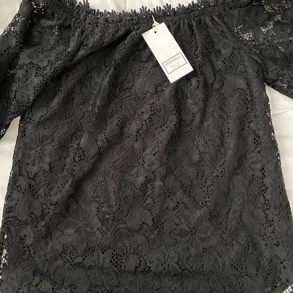 Black Lace off shoulder blouse Miholl Brand